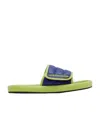 Moschino Padded Logo Patch Slides In Green