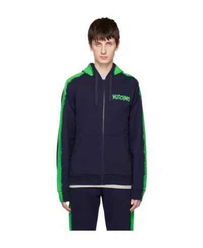 Moschino Paint Hooded Casual Jacket In Black