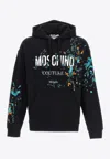 Moschino Paint-splatter Logo Hooded Sweatshirt