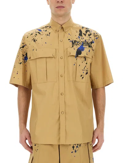 Moschino Painted Effect Shirt In Beige