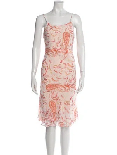 Pre-owned Moschino Paisley Print Midi Length Dress In Pink