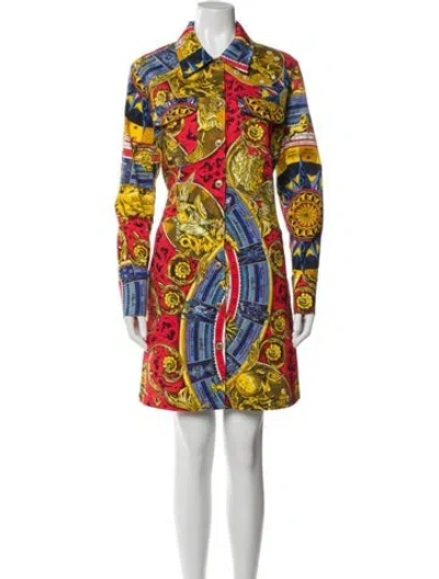 Pre-owned Moschino Paisley Print Mini Dress W/ Tags In Blue