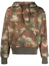 Moschino Palm Tree-print Cotton Hoodie In Green