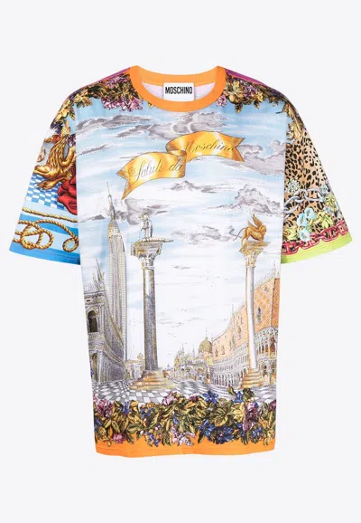 Moschino Paneled Patterns Crewneck T-shirt
