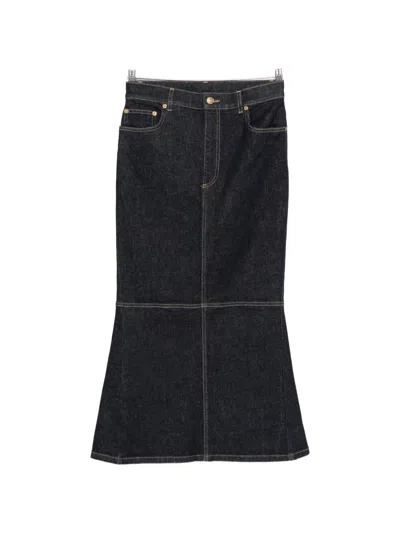 Moschino Panelled Flared Skirt In Blue