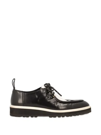 Pre-owned Moschino Panelled Lace-up Shoes In Black