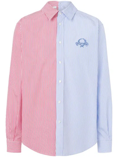 Moschino Panelled Shirt In Blue