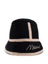 Moschino Panelled Wool Bucket Hat In Black