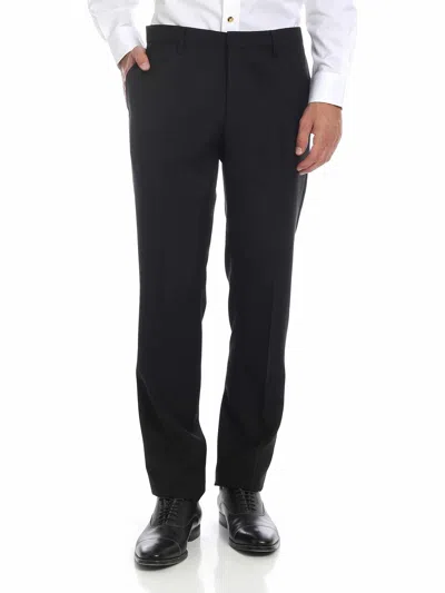 Moschino Black Wool Trousers In Negro