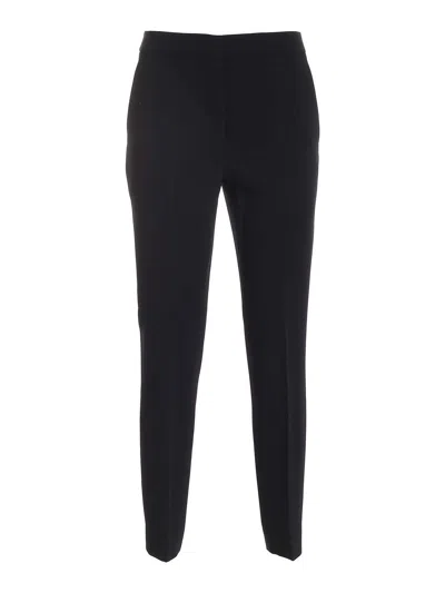 Moschino Pressed-crease Concealed-fastening Tapered Trousers In Black