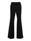 Moschino Flared High Waist Trousers With Front Crease In Black
