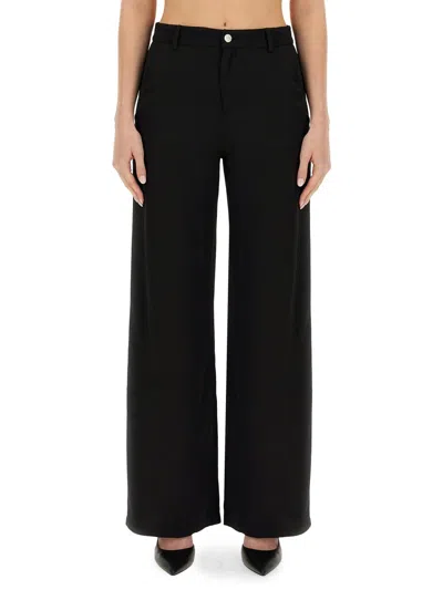 Moschino Pantalone Palazzo In Viscosa In Blue