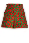 Moschino Cherry Print High Waist Shorts In A1127