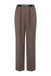 Moschino Virgin-wool Twill Trousers In Brown