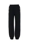 Moschino Cotton Joggers With Ribbed Elastic Waist In Black