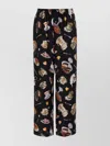 Moschino Pants Featuring Elastic Waistband Print In Black