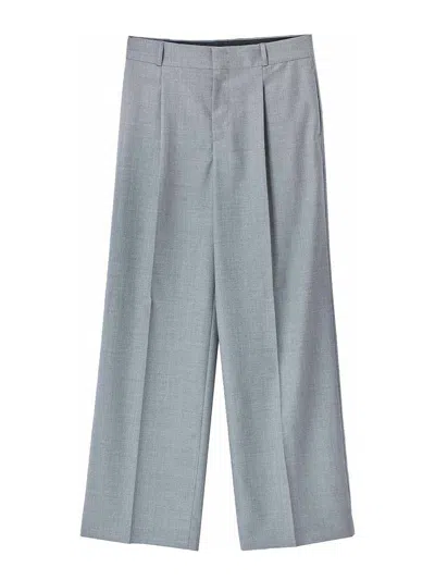 Moschino Pleated Wide-leg Trousers In Gray
