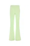 Moschino Light Green Flared High-waist Trousers In Green