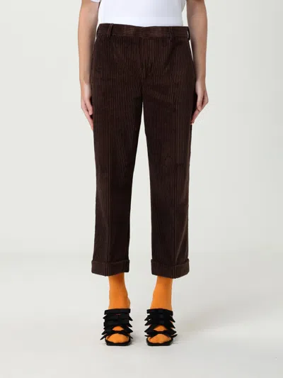 MOSCHINO PANTS MOSCHINO COUTURE WOMAN COLOR BROWN,435388032