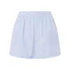 Moschino Light Blue Striped Elegant And Refined Women's Cotton Pants In Multicolor