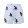 Moschino Striped Poplin Bermuda Allover Chimpanzee In Multicolor