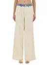 Moschino Urban Wide Fit Pleated Trousers In Neutral