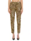 Moschino Women's Pants With Animal Pattern In Multicolor