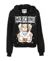 Moschino Paper Clip Bear Hoodie In Black