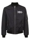 Moschino Paper Clip Bear Print Jacket In Black