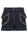 Moschino Trimmed Shorts With Pockets And Belt Loops In Blue