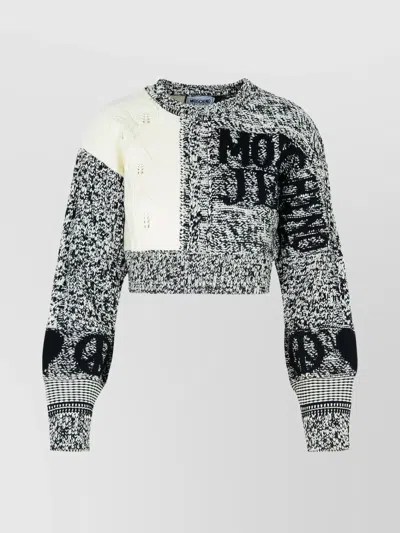 Moschino Cropped Sweater In Black