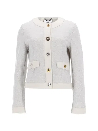 Moschino Patch-pocket Cardigan In Burgundy