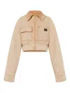 Moschino Patch-pocket Cotton Jacket In Neutral