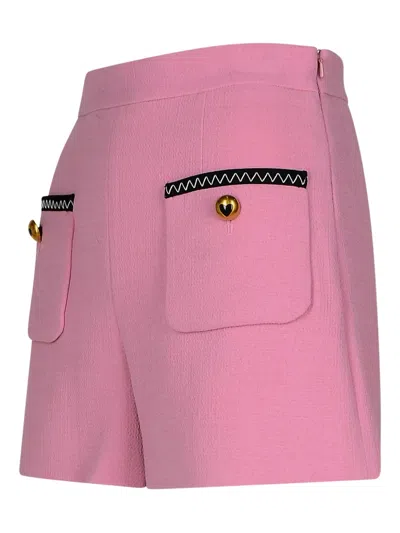 Moschino Patch-pocket Shorts In Pink