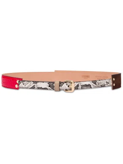 Moschino Patchwork Belt In Grey