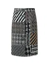 Moschino Patchwork Button-front Midi Skirt In Gray