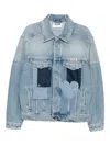 Moschino Patchwork Denim Jacket In Blue