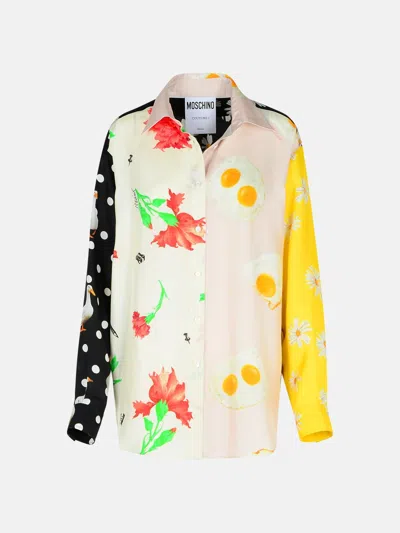 Moschino 'patchwork' Multicolor Silk Shirt