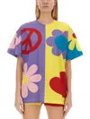 Moschino Patchwork Oversized Jersey T-shirt With Playful Symbols