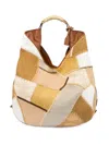 Moschino Handle Me Interwovened Top Handle Bag In Brown