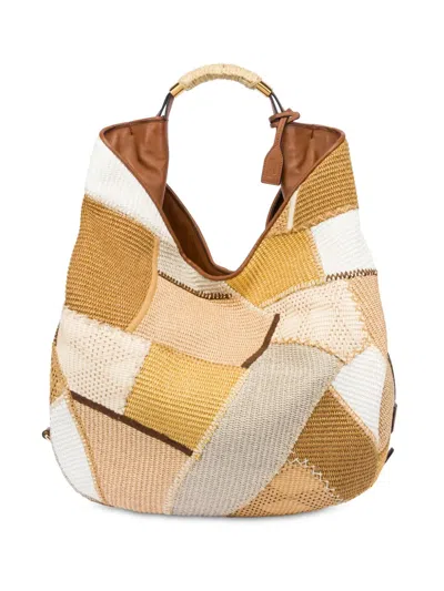 MOSCHINO PATCHWORK TOTE BAG