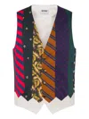 Moschino Cotton Gabardine Vest Archive In Multi