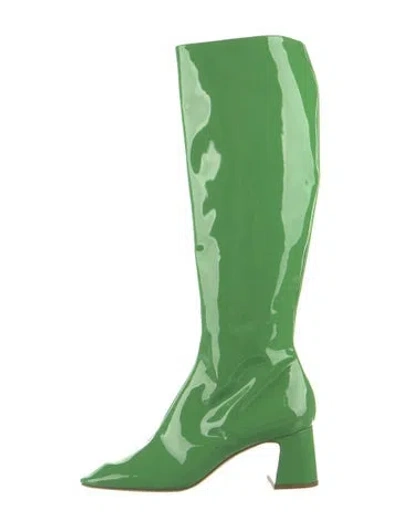 Pre-owned Moschino Patent Leather Boots In Green
