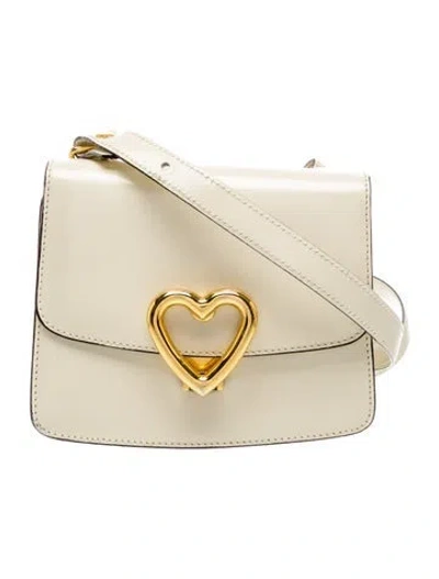 Pre-owned Moschino Patent Leather Crossbody Bag In Neutral