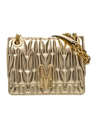 Pre-owned Moschino Patent Leather Evening Bag W/ Tags In Gold