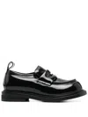 Moschino Patent-leather Loafers In Black
