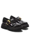 Moschino Patent Leather Mary Jane Flats In Schwarz