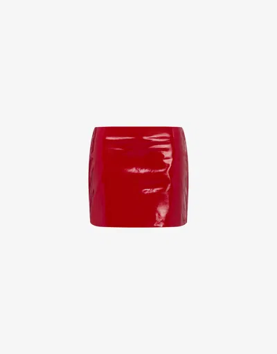 Moschino Patent Leather Mini Skirt In Red