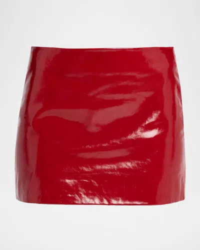Moschino Patent Leather Mini Skirt In Red