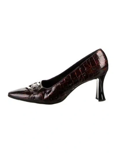 Pre-owned Moschino Patent Leather Pumps In Brown